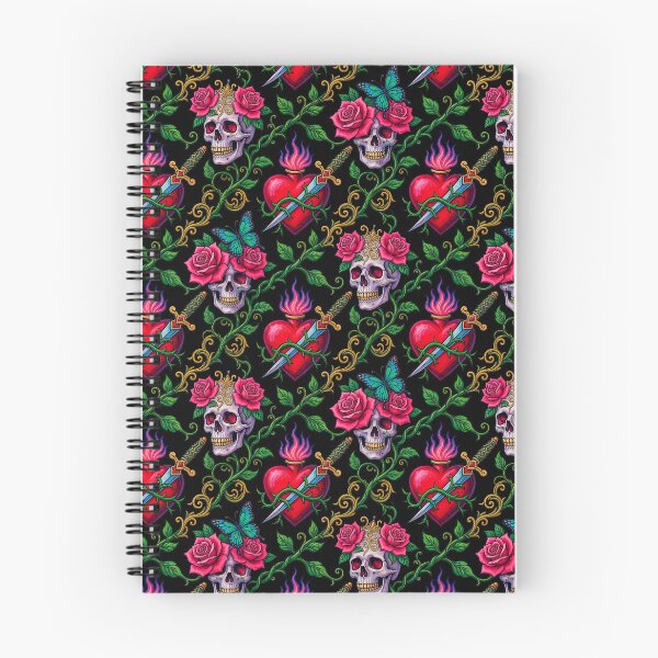 Item preview, Hearts & Skulls. Tattoo Pattern | Ed Hardy Style | Lowbrow Pop Surrealism designed and sold by Piagor.