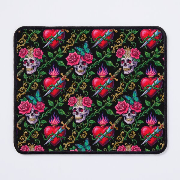 Item preview, Hearts & Skulls. Tattoo Pattern | Ed Hardy Style | Lowbrow Pop Surrealism designed and sold by Piagor.