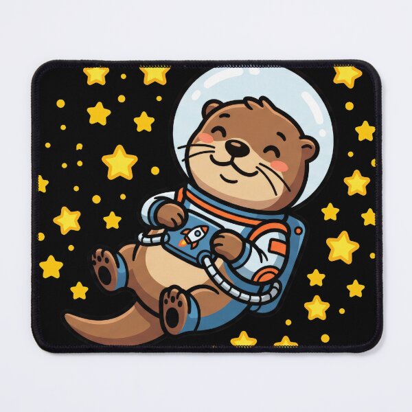 Item preview, Cute Otter Astronaut Floating in Space Kawaii Galaxy Art designed and sold by seven things shop.