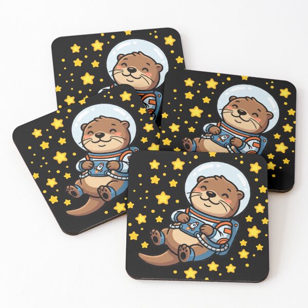 Item preview, Cute Otter Astronaut Floating in Space Kawaii Galaxy Art designed and sold by seven things shop.