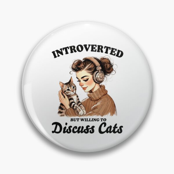 Item preview, Introverted But Willing To Discuss Cats | Funny Cozy Cat Mom Aesthetic designed and sold by designsdetour.