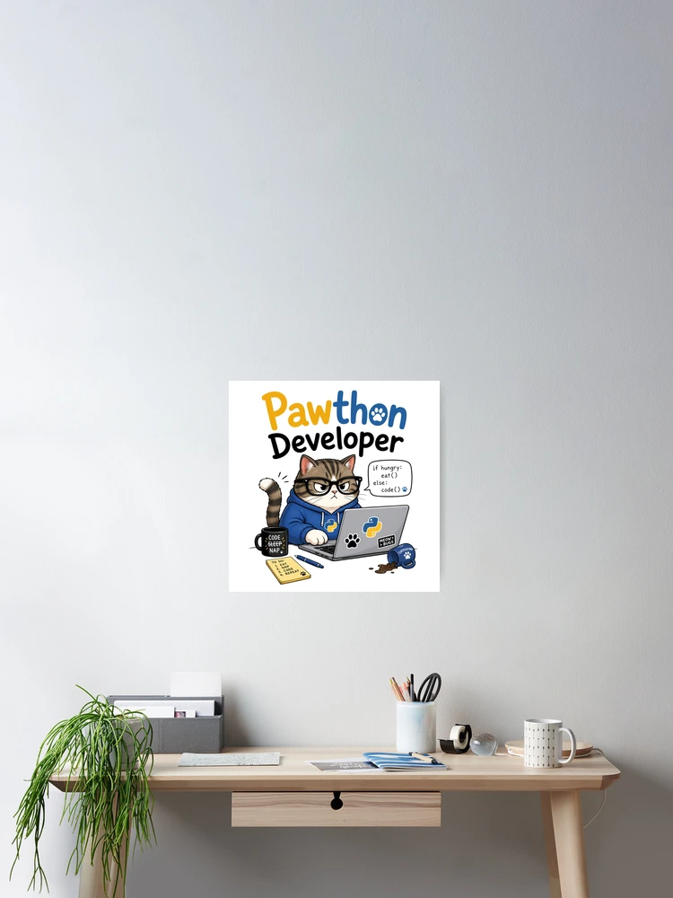 Thumbnail 2 of 3, Poster, Python Developer designed and sold by Itai Doshin.