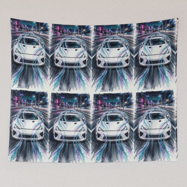Item preview, Watercolor city lights and high speed car designed and sold by RevUpDesign.