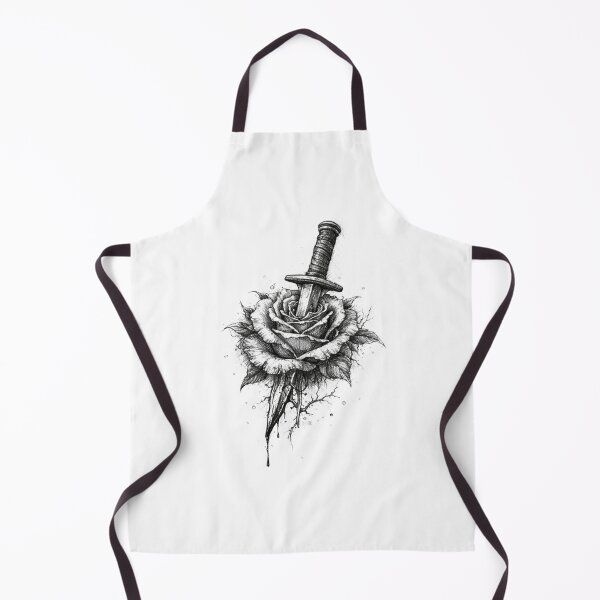 Item preview, Rose Pierced by Dagger – Hand Drawn Dark Pencil Sketch Illustration designed and sold by Mac Sketches.