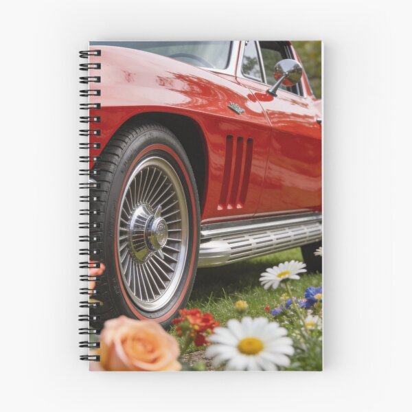Item preview, Red 1967 Chevrolet Corvette 427 in Blooming Garden – Classic Car Art Decor designed and sold by BlareBlare.