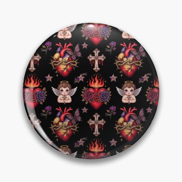 Item preview, Dark Tattoo Pattern | Mark Ryden meets Ed Hardy | Lowbrow Pop Surrealism designed and sold by Piagor.