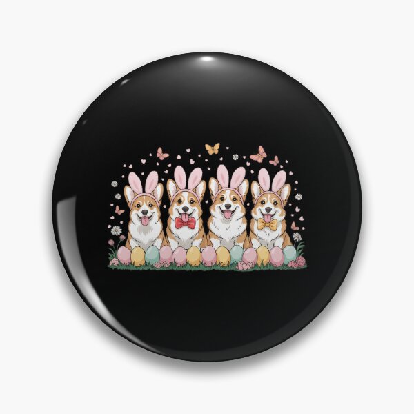 Item preview, Cute Corgi Dogs With Bunny Ears & Egg Basket Easter Day designed and sold by FaithAbbott.