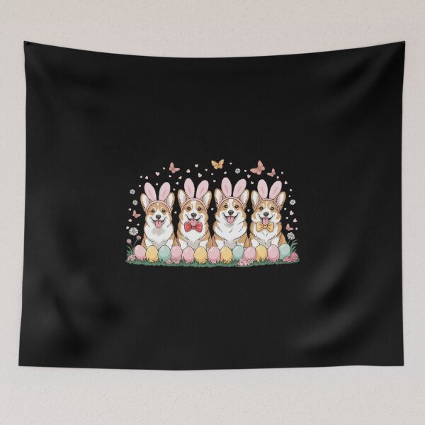 Item preview, Cute Corgi Dogs With Bunny Ears & Egg Basket Easter Day designed and sold by FaithAbbott.