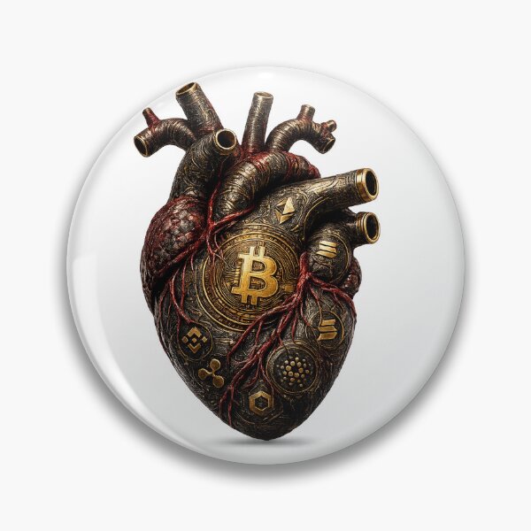 Item preview, Crypto Heart Sticker – Bitcoin Digital Wealth Design designed and sold by Puraenergia Stickers.