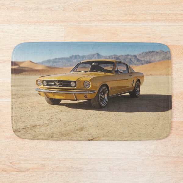 Item preview, Yellow 1967 Ford Mustang in Desert Landscape – Iconic Vintage Car Wall Art designed and sold by BlareBlare.