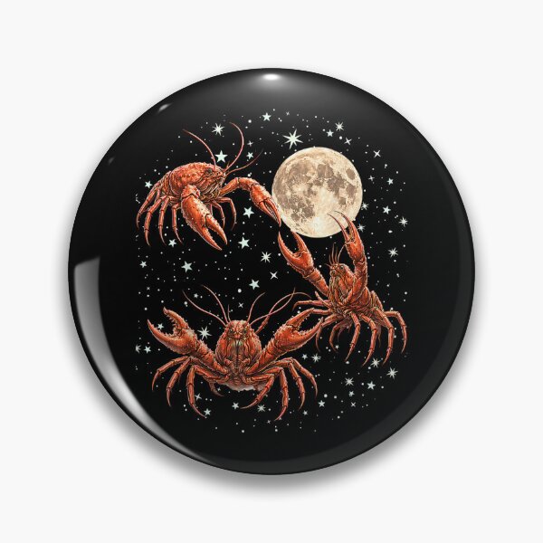 Item preview, Three Crawfish Moon Retro Southern Galaxy Space Animal designed and sold by ZalcArtStore.