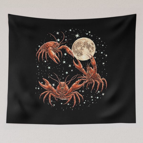 Item preview, Three Crawfish Moon Retro Southern Galaxy Space Animal designed and sold by ZalcArtStore.