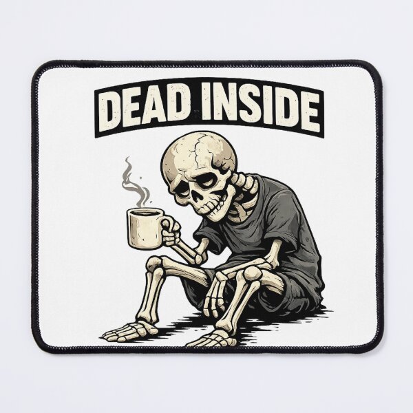 Item preview, Dead Inside Skeleton Coffee – Funny Tired Skeleton Cartoon Design designed and sold by GeaSupplyStudio.