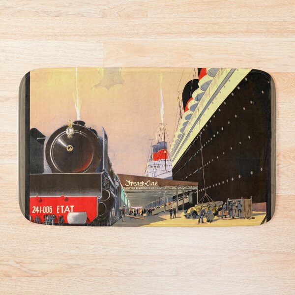 Item preview, Vintage Art Deco Travel Poster | Paris Le Havre New York | 1920s 1930s Ocean Liner Train | Transatlantic Adventure Wall Art designed and sold by artofuniverse.