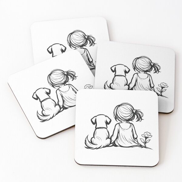 Item preview, A Girl and Her Best Friend - Minimalist Dog Lover Art designed and sold by myforestfog.