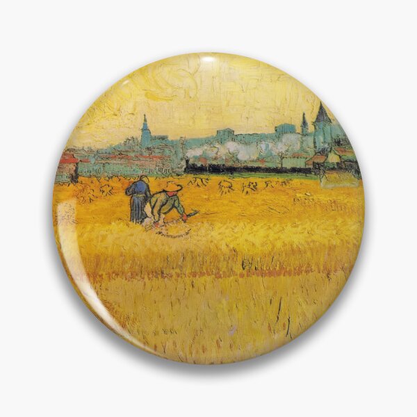 Item preview, Wheat Field With View of Arles by Vincent van Gogh: Golden Landscape Poster designed and sold by artofuniverse.