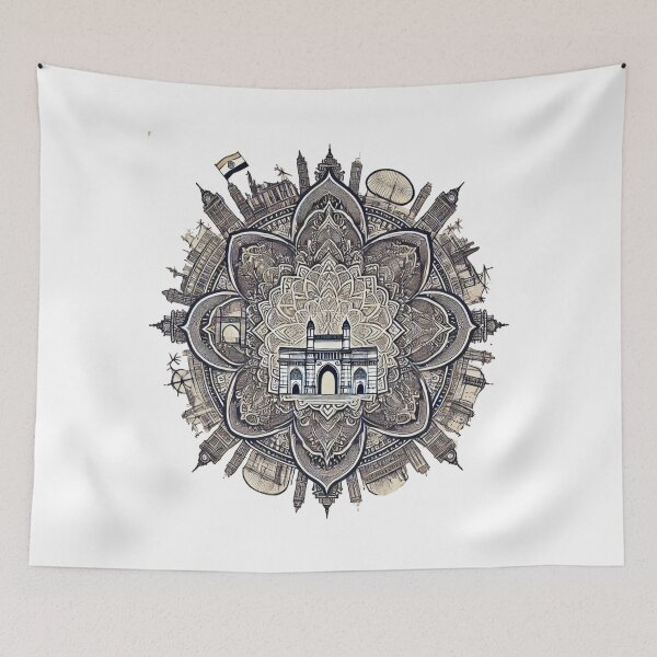 Item preview, Mumbai Mandala Art | Gateway of India Intricate Cityscape Travel Design designed and sold by Globalcitytees.