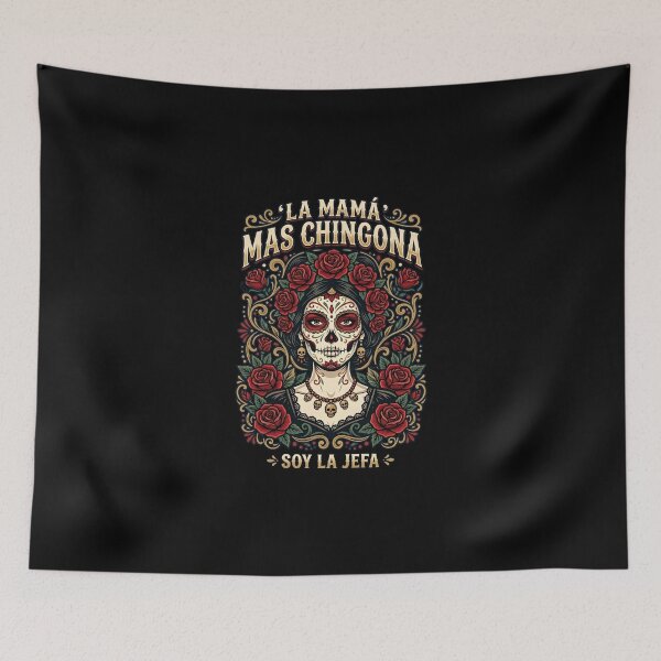 Item preview, La Mama Mas Chingona Soy La Jefa Mexican Sugar Skull Catrina designed and sold by dudelinart.