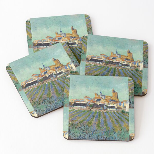 Item preview, View of Saintes Maries De La Mer by Vincent van Gogh: Mediterranean Village Poster designed and sold by artofuniverse.