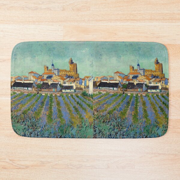 Item preview, View of Saintes Maries De La Mer by Vincent van Gogh: Mediterranean Village Poster designed and sold by artofuniverse.
