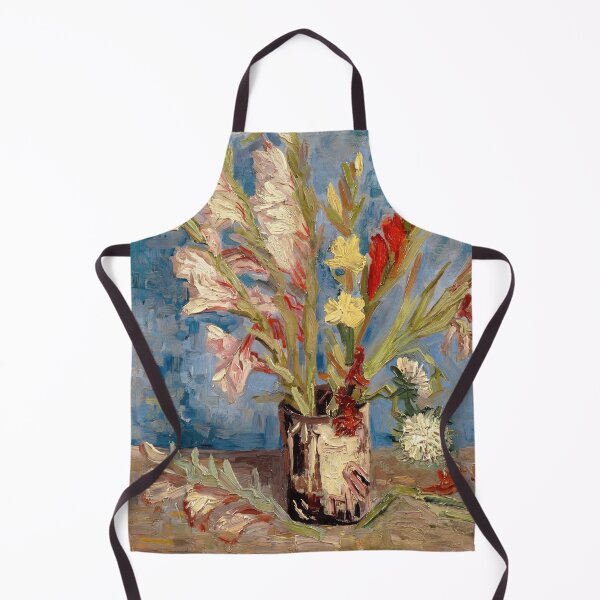 Item preview, Vase With Gladioli and China Asters by Vincent van Gogh: Floral Art Print designed and sold by artofuniverse.