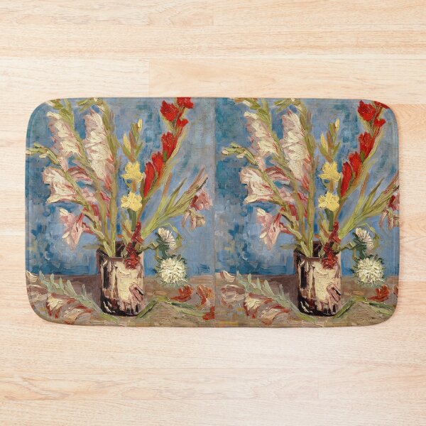 Item preview, Vase With Gladioli and China Asters by Vincent van Gogh: Floral Art Print designed and sold by artofuniverse.