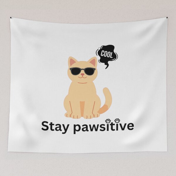 Item preview, Stay Pawsitive Cool Cat with Sunglasses designed and sold by Rehnair.