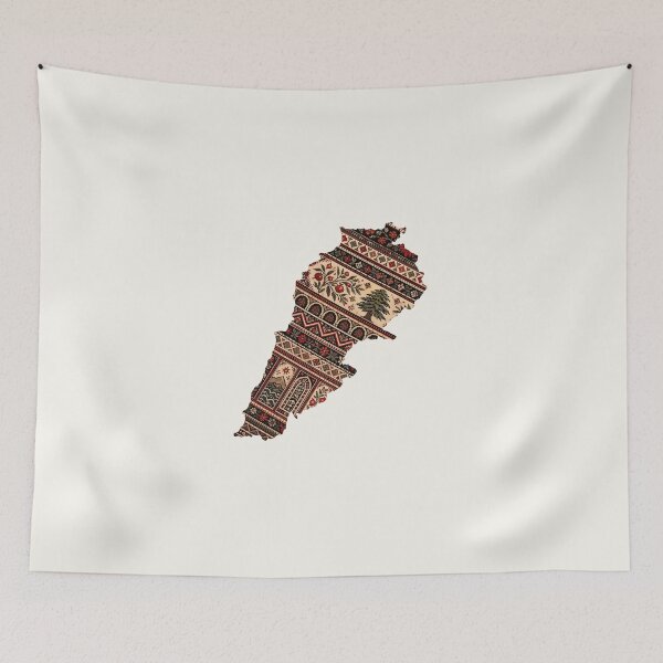 Item preview, Lebanon Map Poster | Traditional Lebanese Embroidery Art designed and sold by bone  apart.