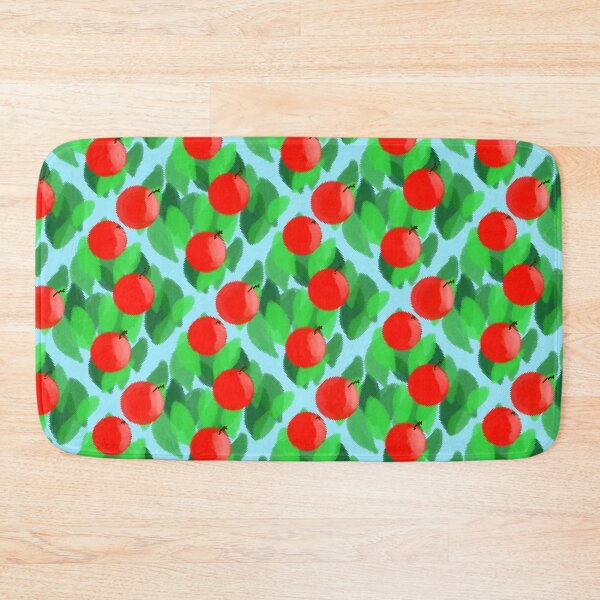 Item preview, Pixel Apples and Leaves on Soft Sky Blue  designed and sold by JaygiesDesign.