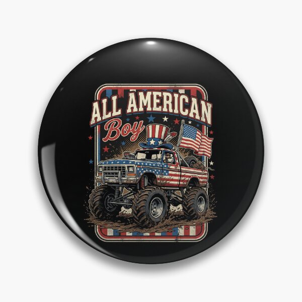 Item preview, All American Boy Monster Truck Patriotic USA Fourth Of July Men Boys designed and sold by SofenArt.