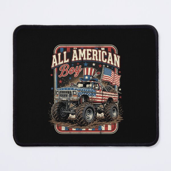 Item preview, All American Boy Monster Truck Patriotic USA Fourth Of July Men Boys designed and sold by SofenArt.