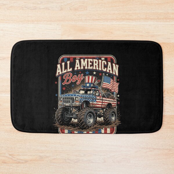 Item preview, All American Boy Monster Truck Patriotic USA Fourth Of July Men Boys designed and sold by SofenArt.