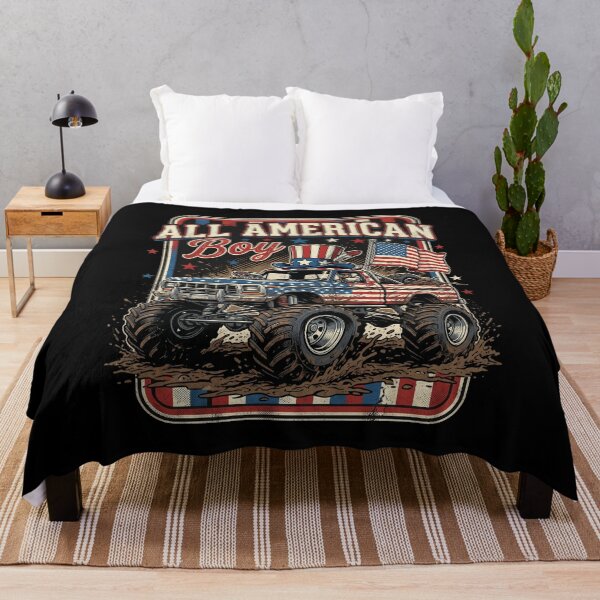 Item preview, All American Boy Monster Truck Patriotic USA Fourth Of July Men Boys designed and sold by SofenArt.