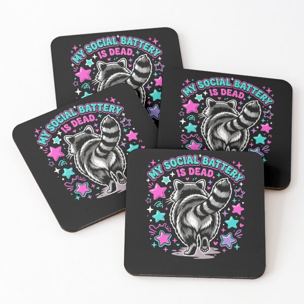 Item preview, My Social Battery Is Dead Raccoon Introvert Social Exhaustion designed and sold by SofenArt.