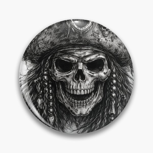 Item preview, Pirate Captain Skull – Hand Drawn Pencil Sketch Illustration designed and sold by Mac Sketches.