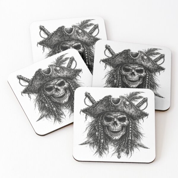 Item preview, Pirate Captain Skull – Hand Drawn Pencil Sketch Illustration designed and sold by Mac Sketches.