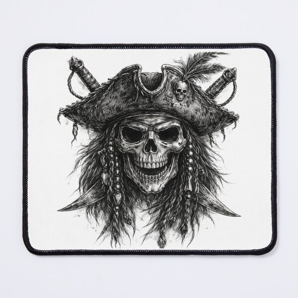 Item preview, Pirate Captain Skull – Hand Drawn Pencil Sketch Illustration designed and sold by Mac Sketches.