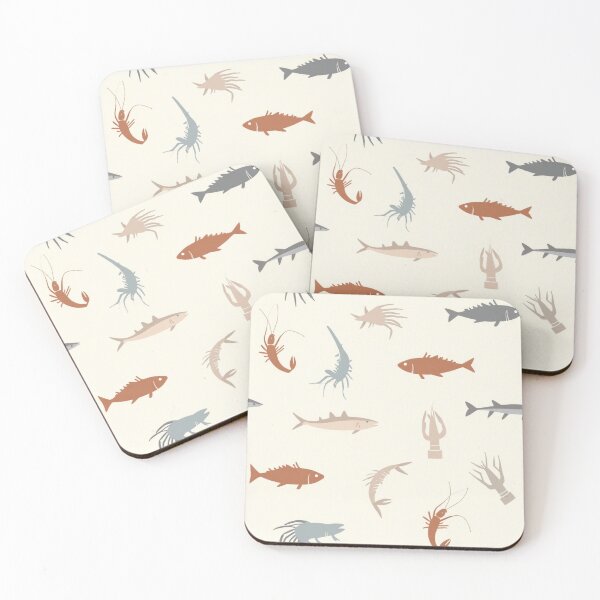 Item preview, Whimsical Marine Creatures on Cream Pattern designed and sold by mittie101.