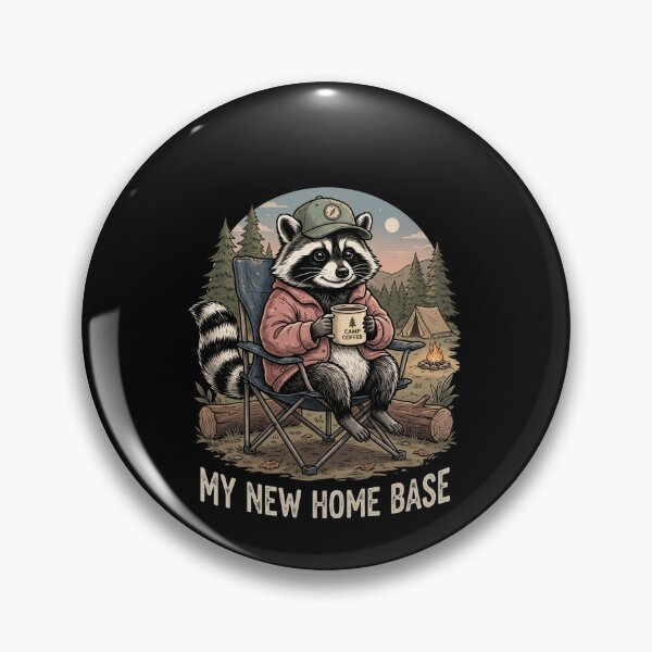 Item preview, My New Home Base Raccoon Camping Outdoors Adventure Camper designed and sold by SofenArt.