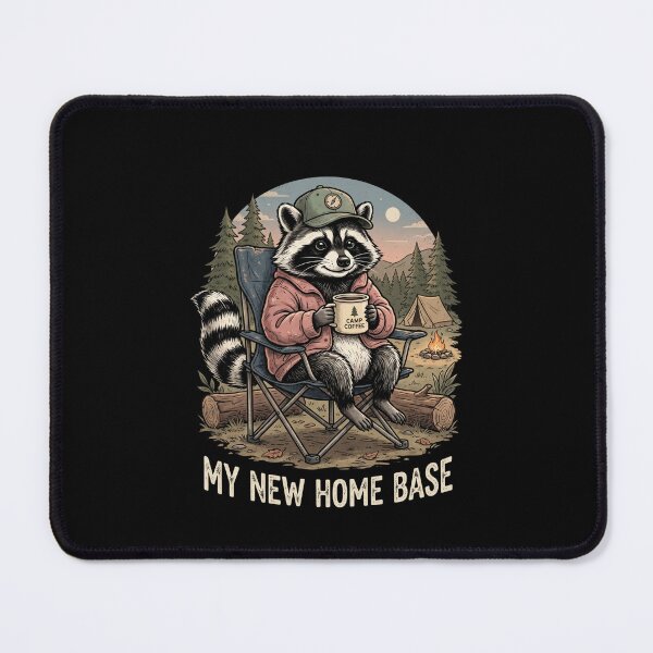 Item preview, My New Home Base Raccoon Camping Outdoors Adventure Camper designed and sold by SofenArt.