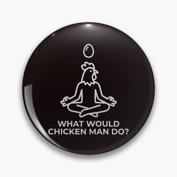 Item preview, Chicken man meditates - white logo designed and sold by Chicken Man Designs.