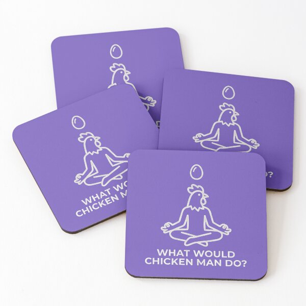Item preview, Chicken man meditates - white logo designed and sold by Chicken Man Designs.