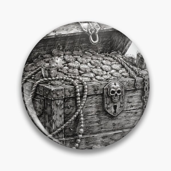 Item preview, Pirate Treasure Chest – Hand Drawn Pencil Sketch Illustration designed and sold by Mac Sketches.