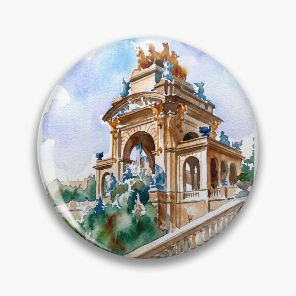 Item preview, Barcelona Watercolor Cascada Monumental Ciutadella designed and sold by caracatita75.