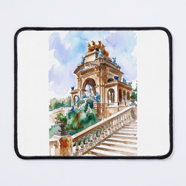 Artikelvorschau, Barcelona Aquarell Cascada Monumental Ciutadella entworfen und verkauft von caracatita75.