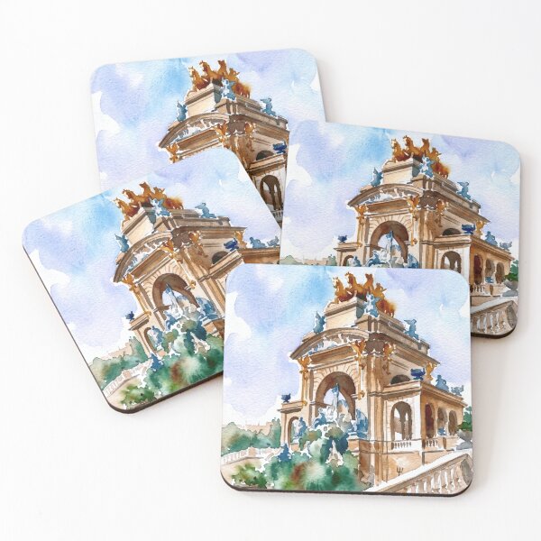 Item preview, Barcelona Watercolor Cascada Monumental Ciutadella designed and sold by caracatita75.