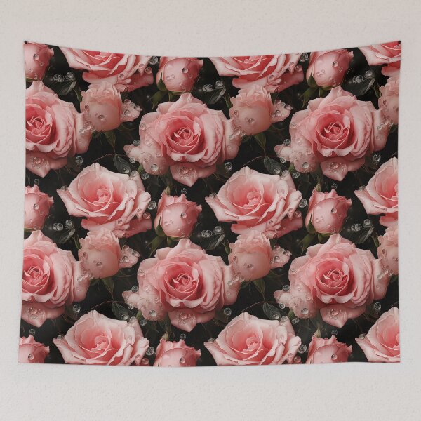 Item preview, Pink roses seamless pattern designed and sold by Leylita Design.