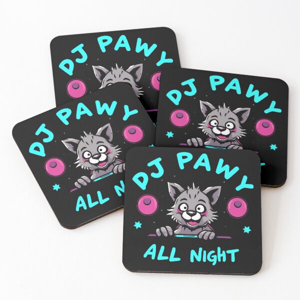Item preview, DJ Pawy All Night Funny Party Cat Music Graphic designed and sold by artlife4.