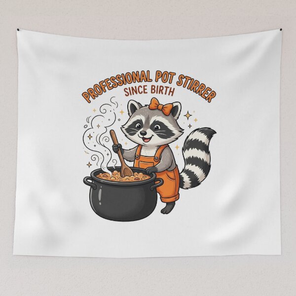 Item preview, Professional Pot Stirrer Since Birth Raccoon Funny Personality designed and sold by SofenArt.