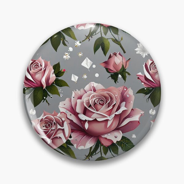 Item preview, Pink roses on gray background seamless pattern designed and sold by Leylita Design.